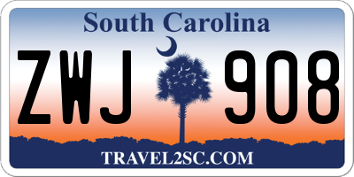SC license plate ZWJ908
