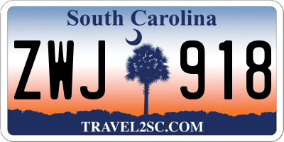 SC license plate ZWJ918