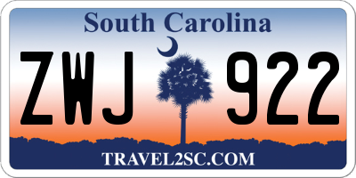 SC license plate ZWJ922