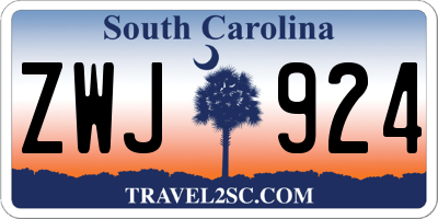 SC license plate ZWJ924