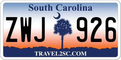 SC license plate ZWJ926