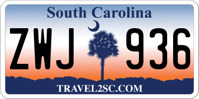 SC license plate ZWJ936
