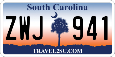 SC license plate ZWJ941