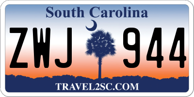 SC license plate ZWJ944