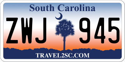 SC license plate ZWJ945