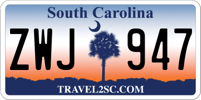SC license plate ZWJ947