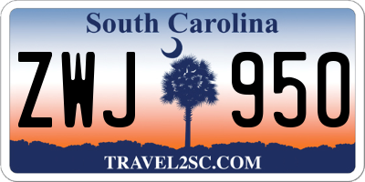 SC license plate ZWJ950