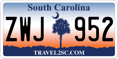 SC license plate ZWJ952