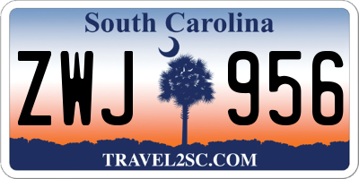 SC license plate ZWJ956