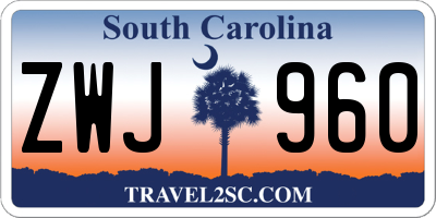SC license plate ZWJ960