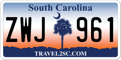 SC license plate ZWJ961