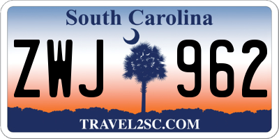 SC license plate ZWJ962