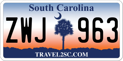 SC license plate ZWJ963