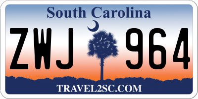 SC license plate ZWJ964