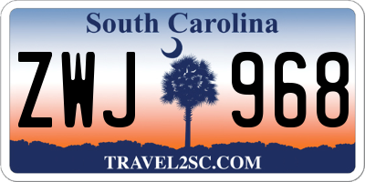 SC license plate ZWJ968
