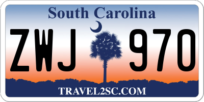 SC license plate ZWJ970