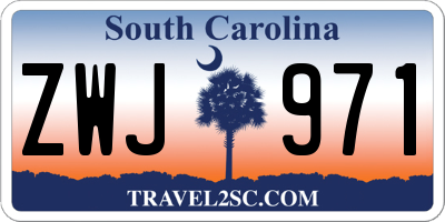 SC license plate ZWJ971