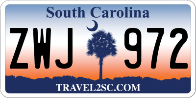 SC license plate ZWJ972