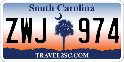 SC license plate ZWJ974