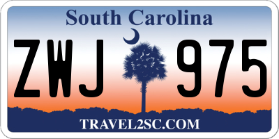 SC license plate ZWJ975