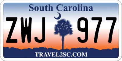 SC license plate ZWJ977