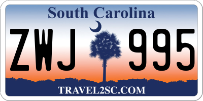 SC license plate ZWJ995