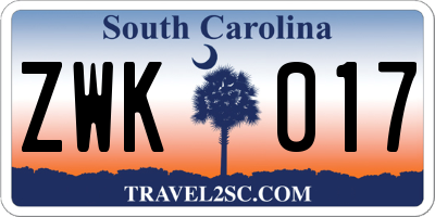 SC license plate ZWK017