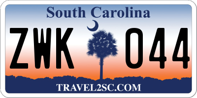 SC license plate ZWK044