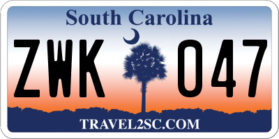 SC license plate ZWK047