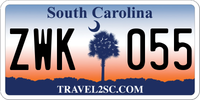 SC license plate ZWK055