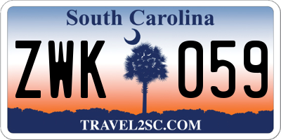 SC license plate ZWK059
