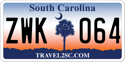 SC license plate ZWK064