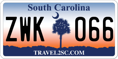 SC license plate ZWK066
