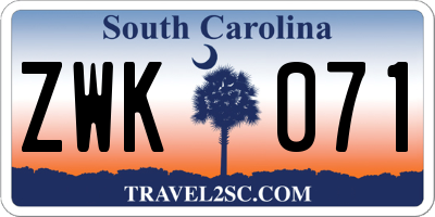 SC license plate ZWK071