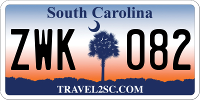 SC license plate ZWK082