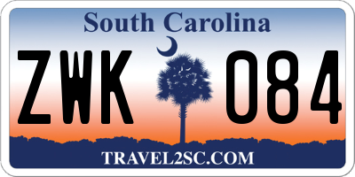 SC license plate ZWK084