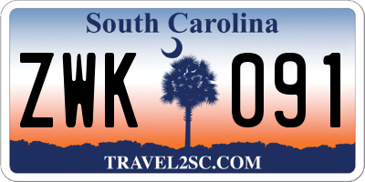 SC license plate ZWK091