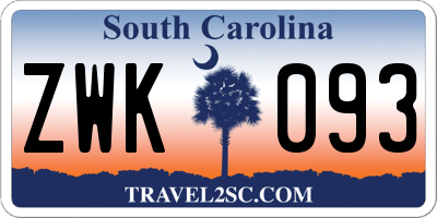 SC license plate ZWK093