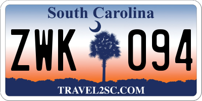 SC license plate ZWK094