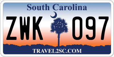 SC license plate ZWK097