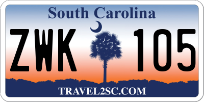 SC license plate ZWK105