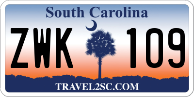 SC license plate ZWK109