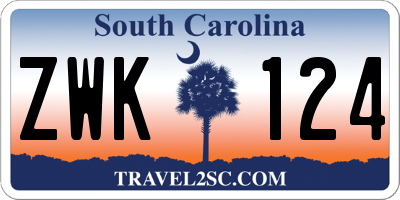 SC license plate ZWK124