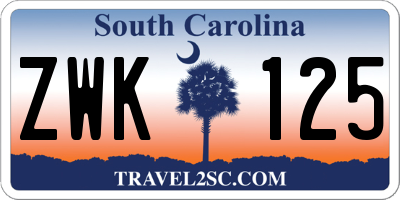 SC license plate ZWK125
