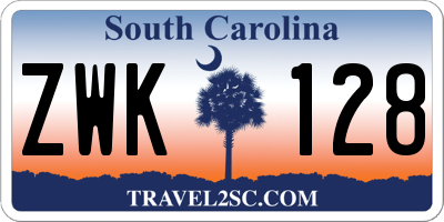 SC license plate ZWK128