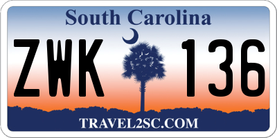 SC license plate ZWK136
