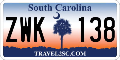 SC license plate ZWK138