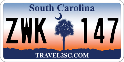 SC license plate ZWK147
