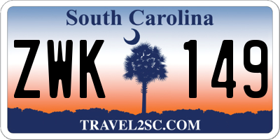 SC license plate ZWK149