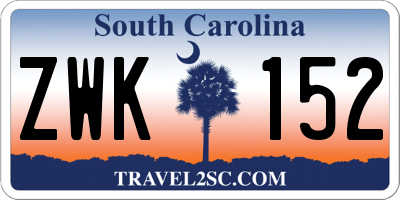 SC license plate ZWK152